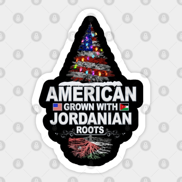 Christmas Tree  American Grown With Jordanian Roots - Gift for Jordanian From Jordan Sticker by Country Flags